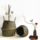 Складная плетеная кастрюля для домашнего хранения, плетеная корзина для хранения, садовая Цветочная ваза, подвесная корзина, украшение для дома и сада