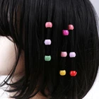 Разноцветные Мини заколки для волос для женщин и девочек, милые яркие цвета, пластиковые заколки для волос, косички для волос, украшение для волос с бусинами