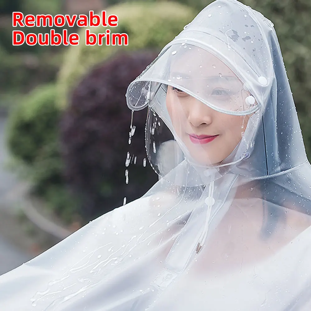 

Universal XXXL 4XL Poncho Detachable Hat Wind Windproof PVC Unisex Rainwear Raincoat Hood Convenient Motorcycle Raincoat