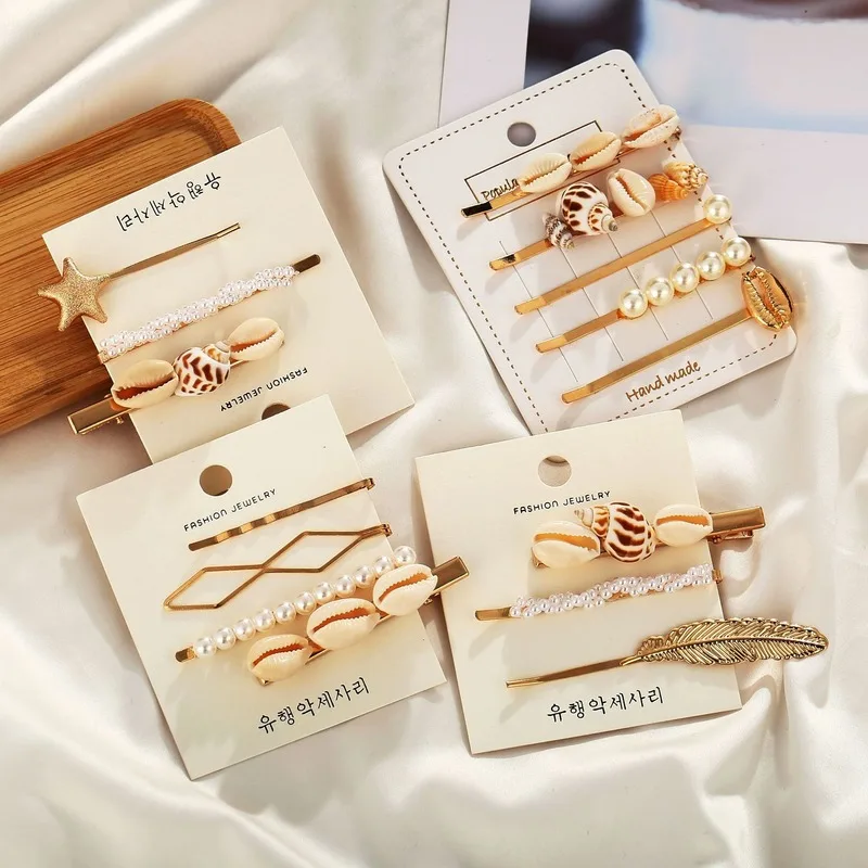 2019 Новый Sea Shell металлические заколки набор для Для женщин девочек раковины