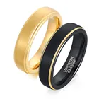 Новинка 2022, модное крутое обручальное кольцо KOtik 5 мм из карбида вольфрама черного и золотого цвета в стиле панк для мужчин и женщин