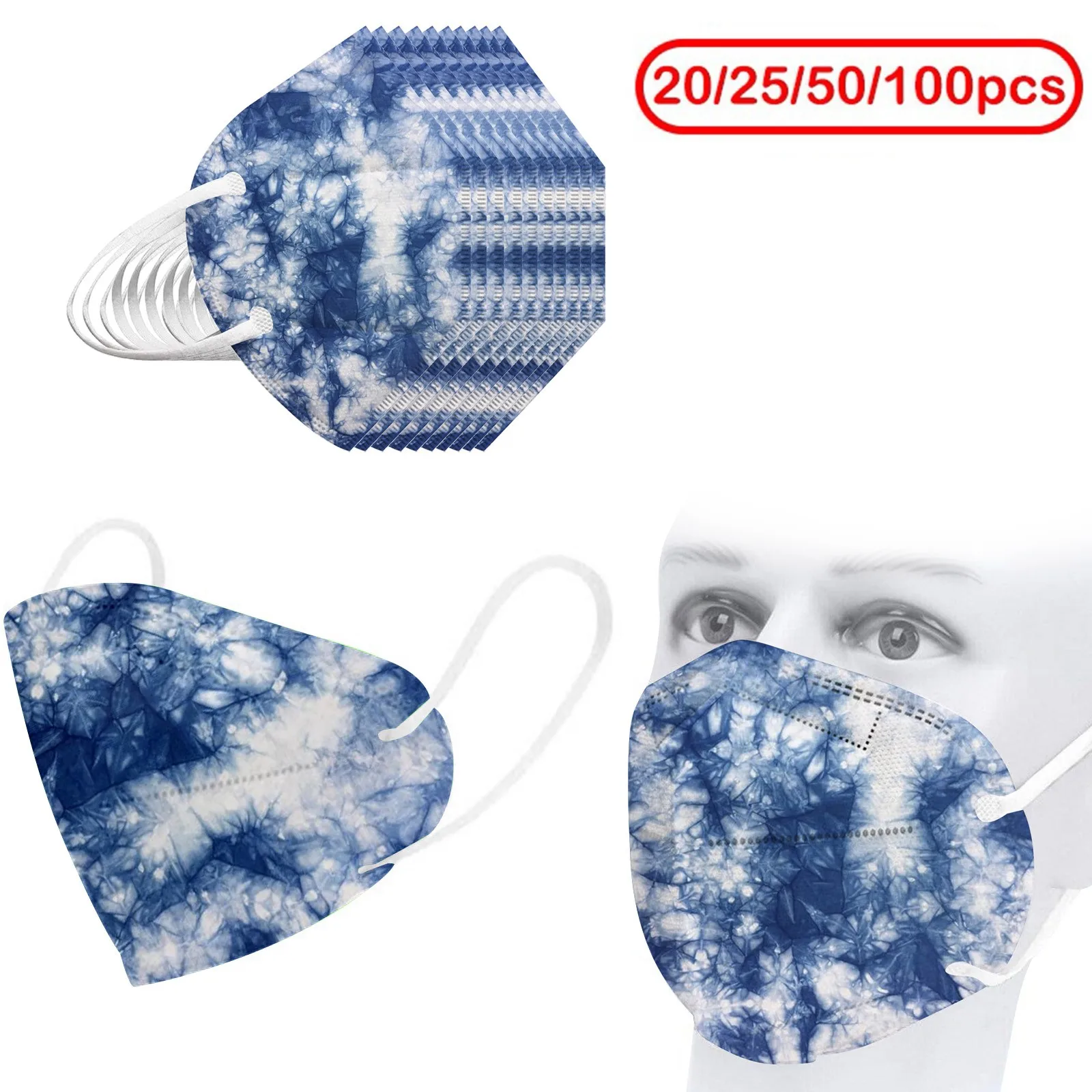 

20-100pcs Mascarillas Disposable Face Mask Child Girl Gradient Blue Masks Children Filters Mouth Mask 5-layer Mouth Cap Masques