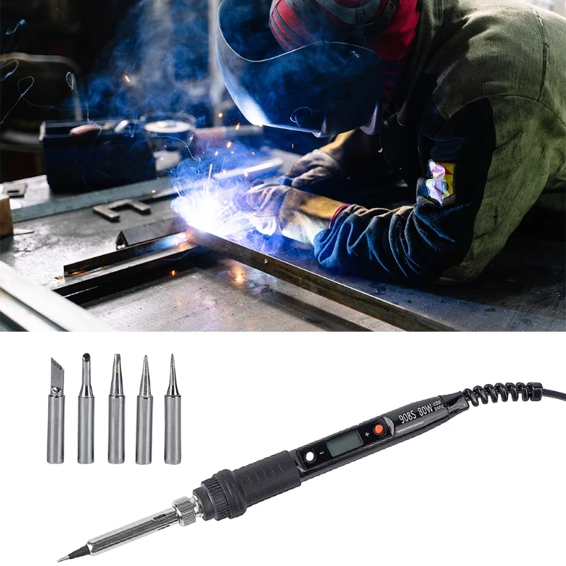 

LCD Display Thermostat Soldering Iron Tip Set Wireless Electric Welder Cordless U7EA
