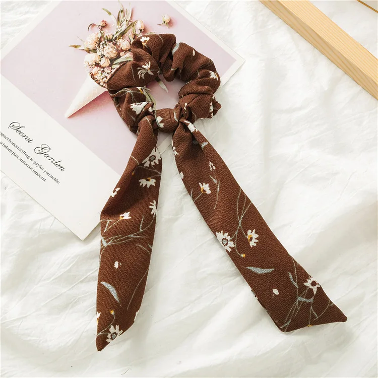 Женские резинки для волос Bohe из прочной ленты в полоску, женские резинки для волос, шарф, резинки для волос, веревка, конский хвост, держатель, аксессуары для волос для девочек - Цвет: D-2