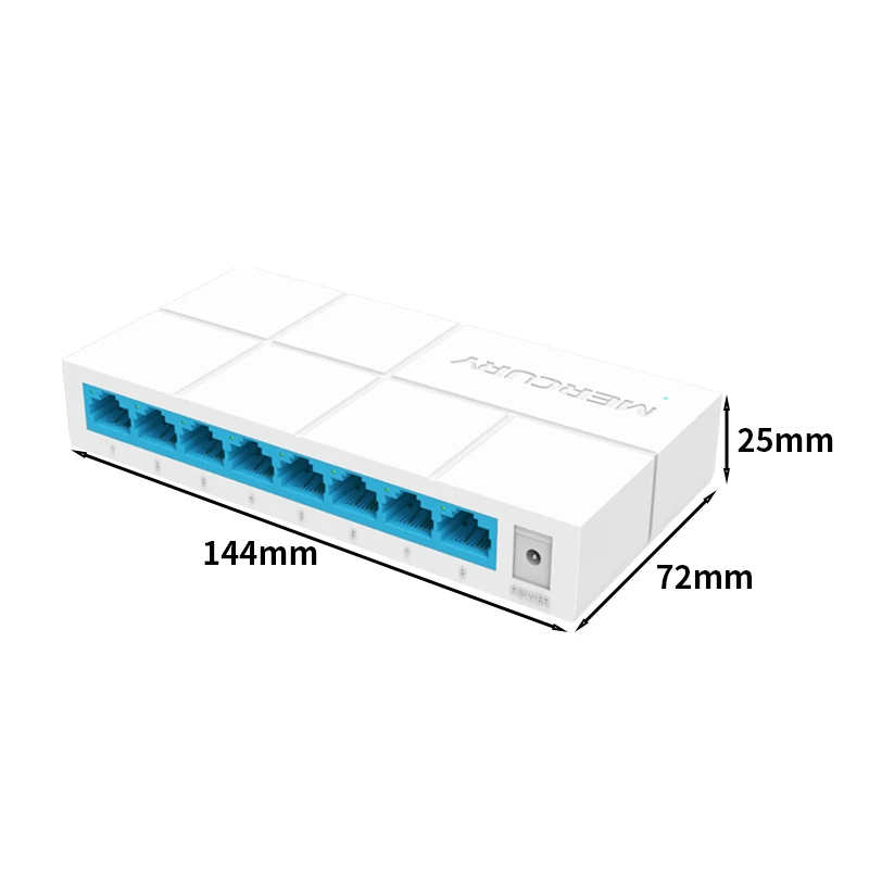 MERCURY S108M 8-Port Настольный Ethernet-коммутатор 10/100 Мбит/с автоматическое согласование