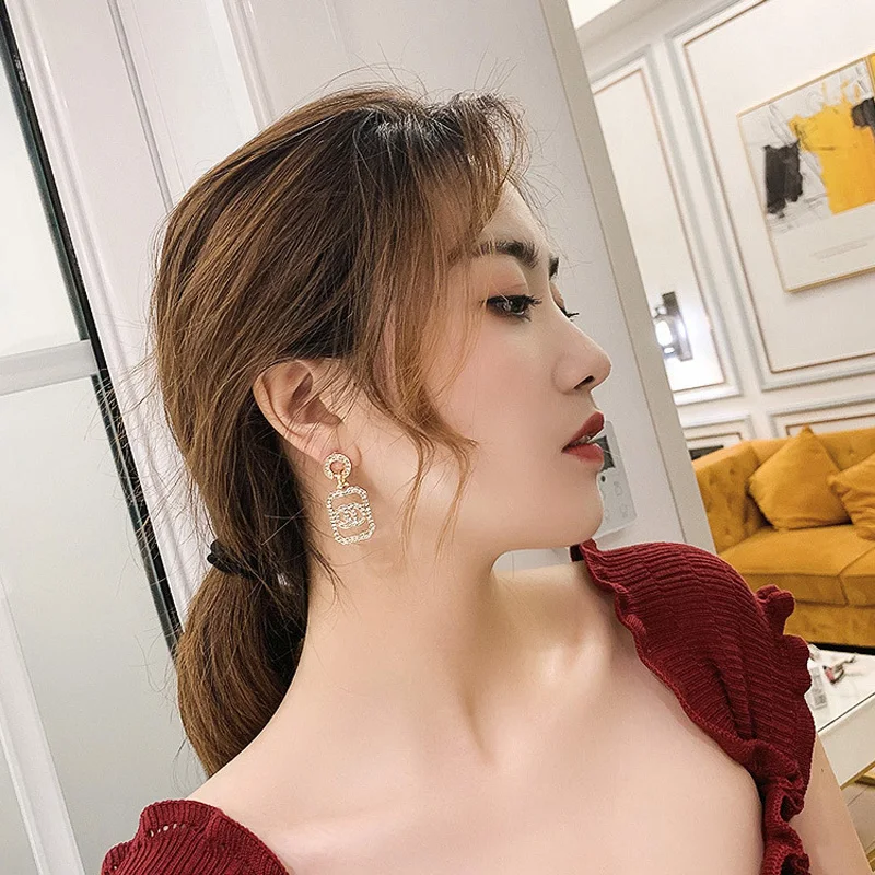 

New Korean Acrylic Earrings For Women Statement Vintage Geometric Gold Dangle Drop Earrings 2020 Female Wedding Fashion Jewelry