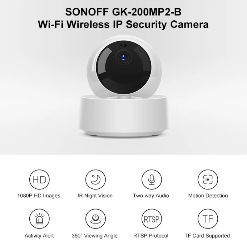Интеллектуальный выключатель света SONOFF GK-200MP2-B 1080P HD Wi-Fi Камера Беспроводной