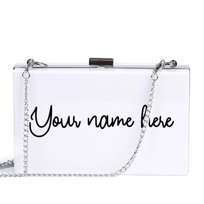 Изготовленная на заказ акриловая сумка-клатч с текстовым принтом оригинальный