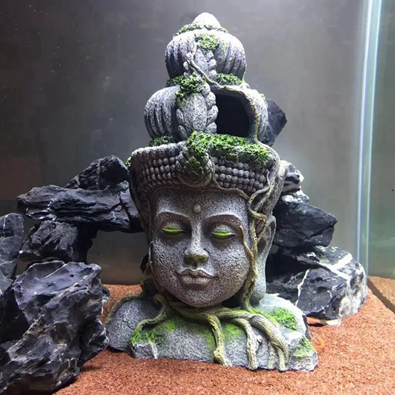 

Fish Tank Eco-friendly Resin Buddha Figurines For Sunyiny Aquarium Home Livingroom Decoration Supplies