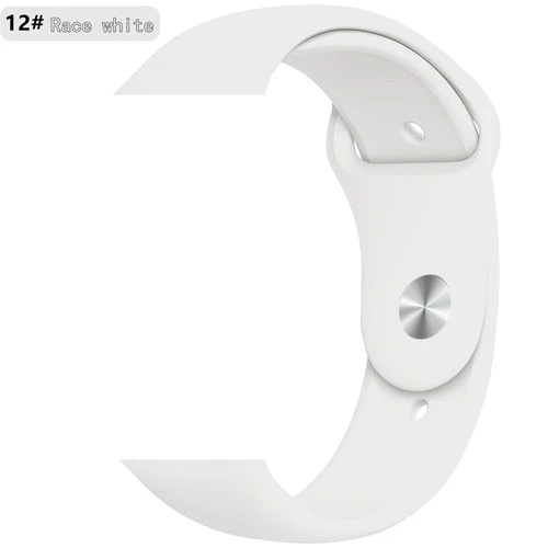 Race white 12 Спортивный ремешок для apple watch band 44 мм 40 мм correa iwatch band 42 мм 38 мм силиконовый браслет apple watch 5 4 3 2 1 Аксессуары - Цвет ремешка: Race white 12