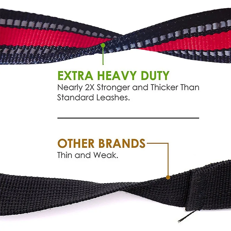 Поводок для собак с двойной ручкой поводки длиной 5 футов удобной подкладкой