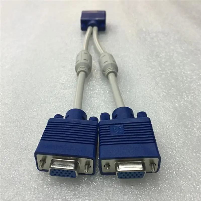 

2 PCS VGA Splitter Cable Display Duplicate Device Dual VGA Output Mirroring Wire