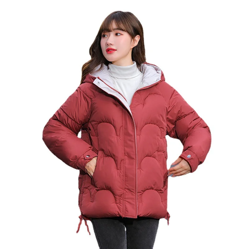 

New 2021 Women Parkas High Quality Short Jacket Winter Hooded Cotton Padded Coats Female Loose Puffer Jackets Ladies Outwear