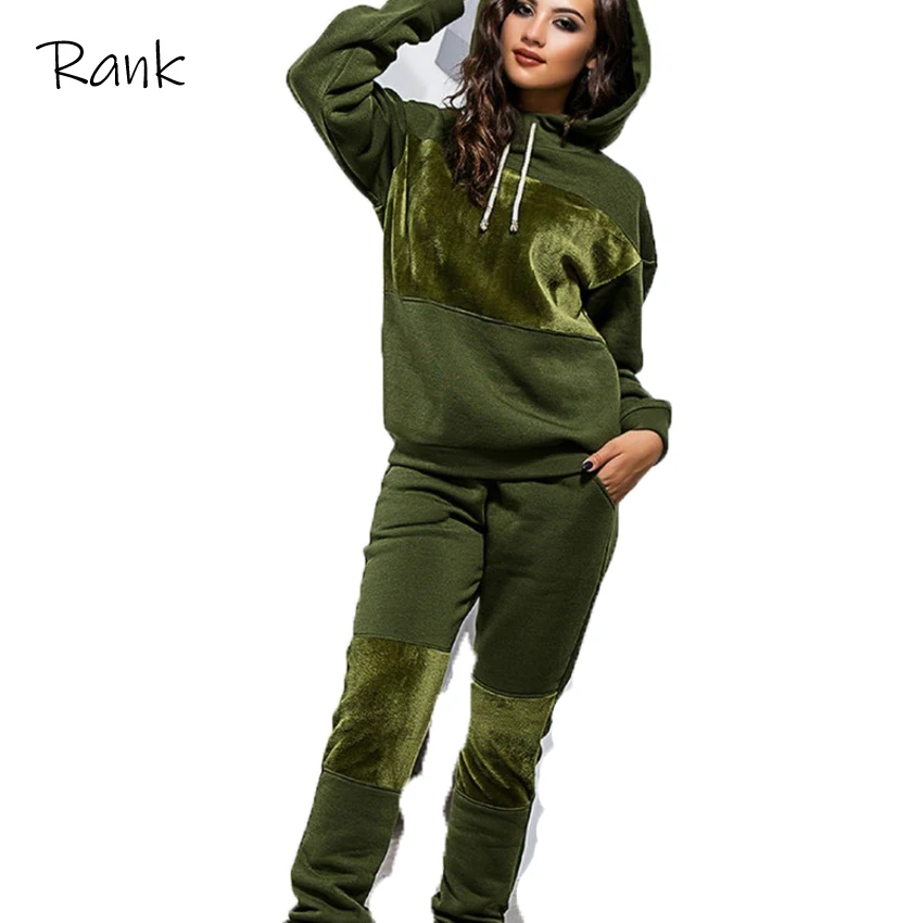 

Rank Sport Two Piece Set Tracksuit Women Winter Hoodies Pants Suit Set Ropa Mujer Warm Pullover Sweatshirt Hoodie Feminino Big