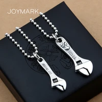 925 sterling silver fashion jewelry skull spanner pendants for couple punk style retro thai silver wrench pendant tsp261