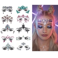 face tattoo stickers natural resin rhinestone face stickers jewelry masquerade beauty makeup stickers temporary tattoo stickers