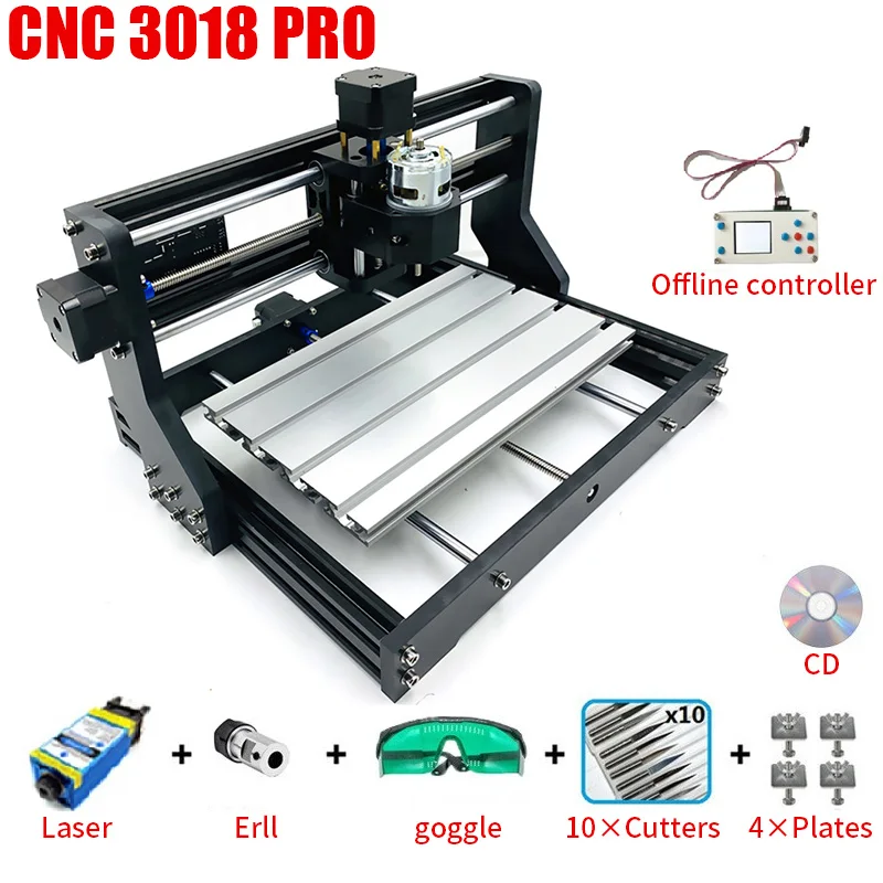 Мини гравер CNC3018 с ЧПУ 3018 Pro лазерный деревообрабатывающий фрезерный станок GRBL ER11