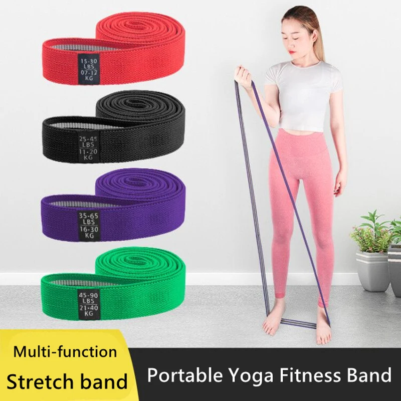 Long Yoga Band Stretch Belt Women Fitness Equipment Strength Training Elastic Bands 3.8cm Widen Pilates Rope Full Body Stretcher