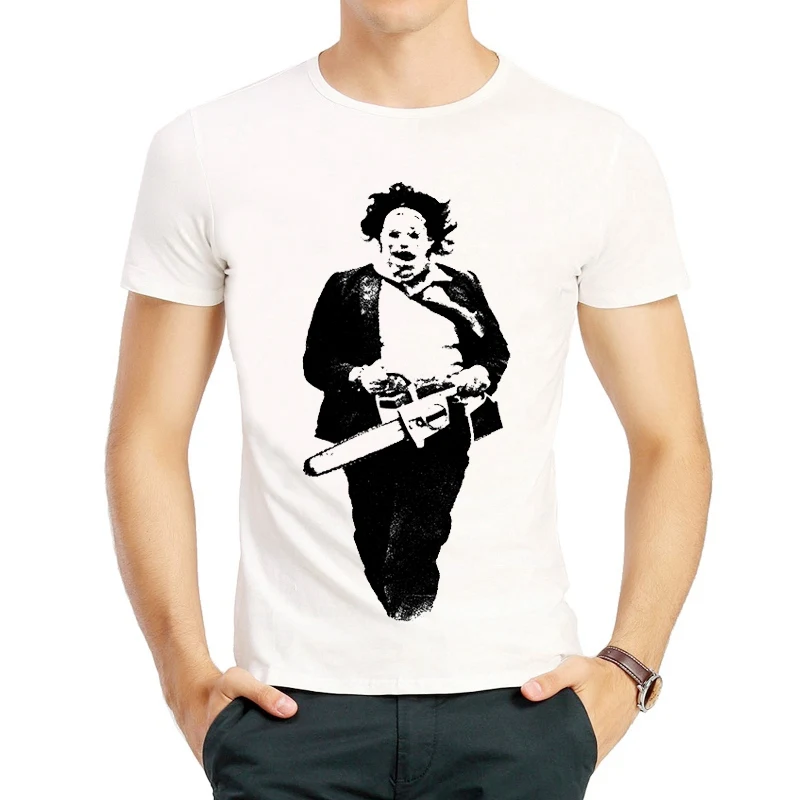 Техас бензопилы резня футболка белый Цвет Мужская мода короткий рукав Майки