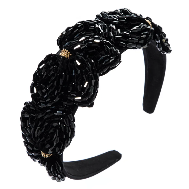 

Crystal Hairbands Novelty Head Hoop Bezel Turban Headbands Lady Headwear Fashion Women Solid Girls Hair Accessories