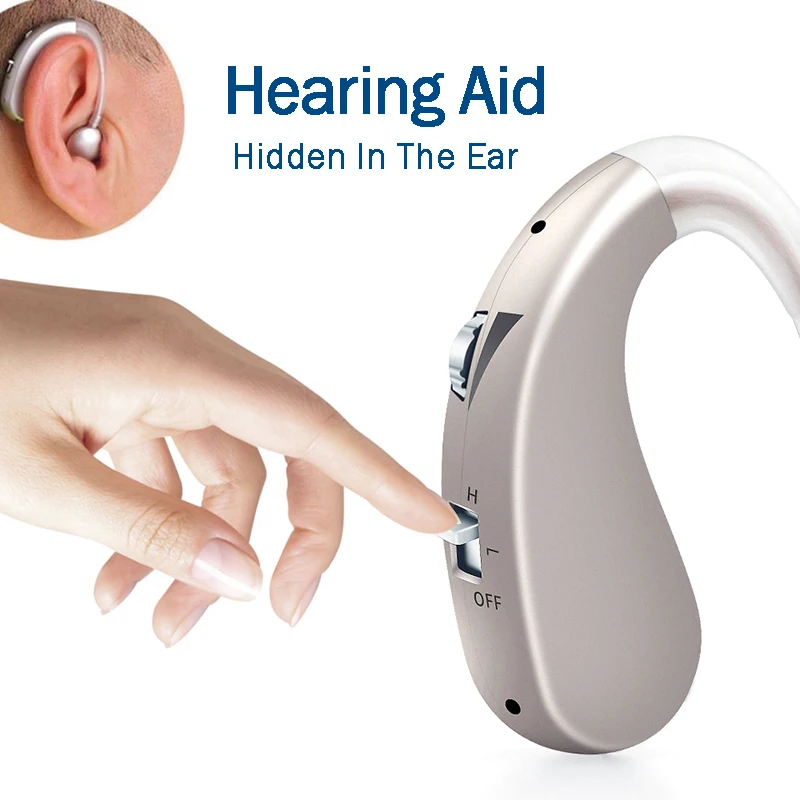 

Hearing Aid Rechargeable Digital Hearing Amplifiers Wireless Mini Hearing Aids for 80-90dB Moderate Loss With US Standard Plug