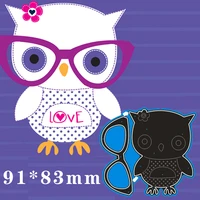 cutting dies little owlglasses metal and stamps stencil for diy scrapbooking photo album embossing paper card 9183mm