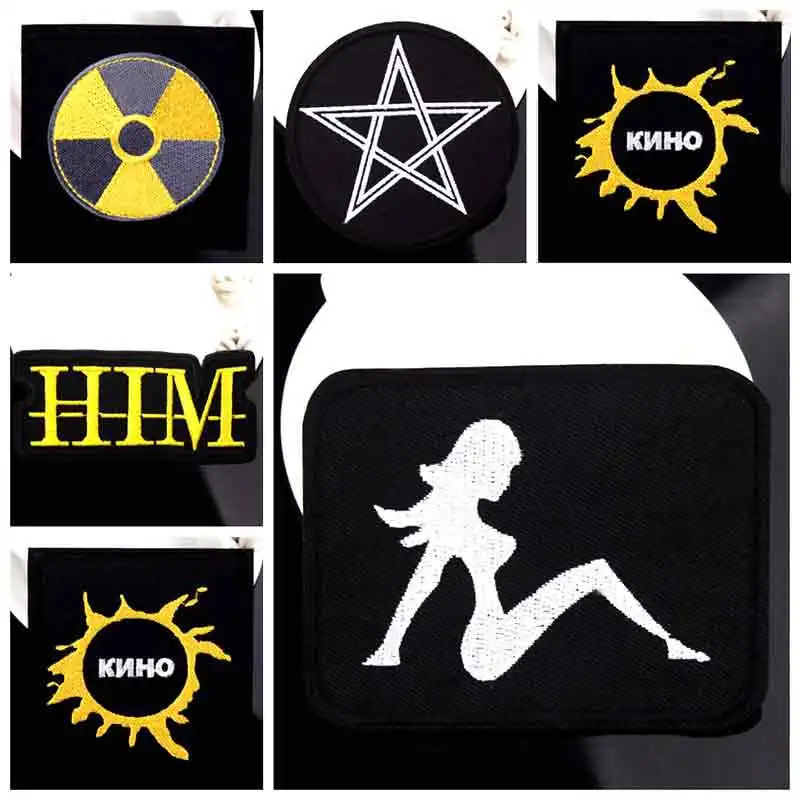Термоклейкие нашивки значки вышитые с надписями для одежды рок-группы наклейки в