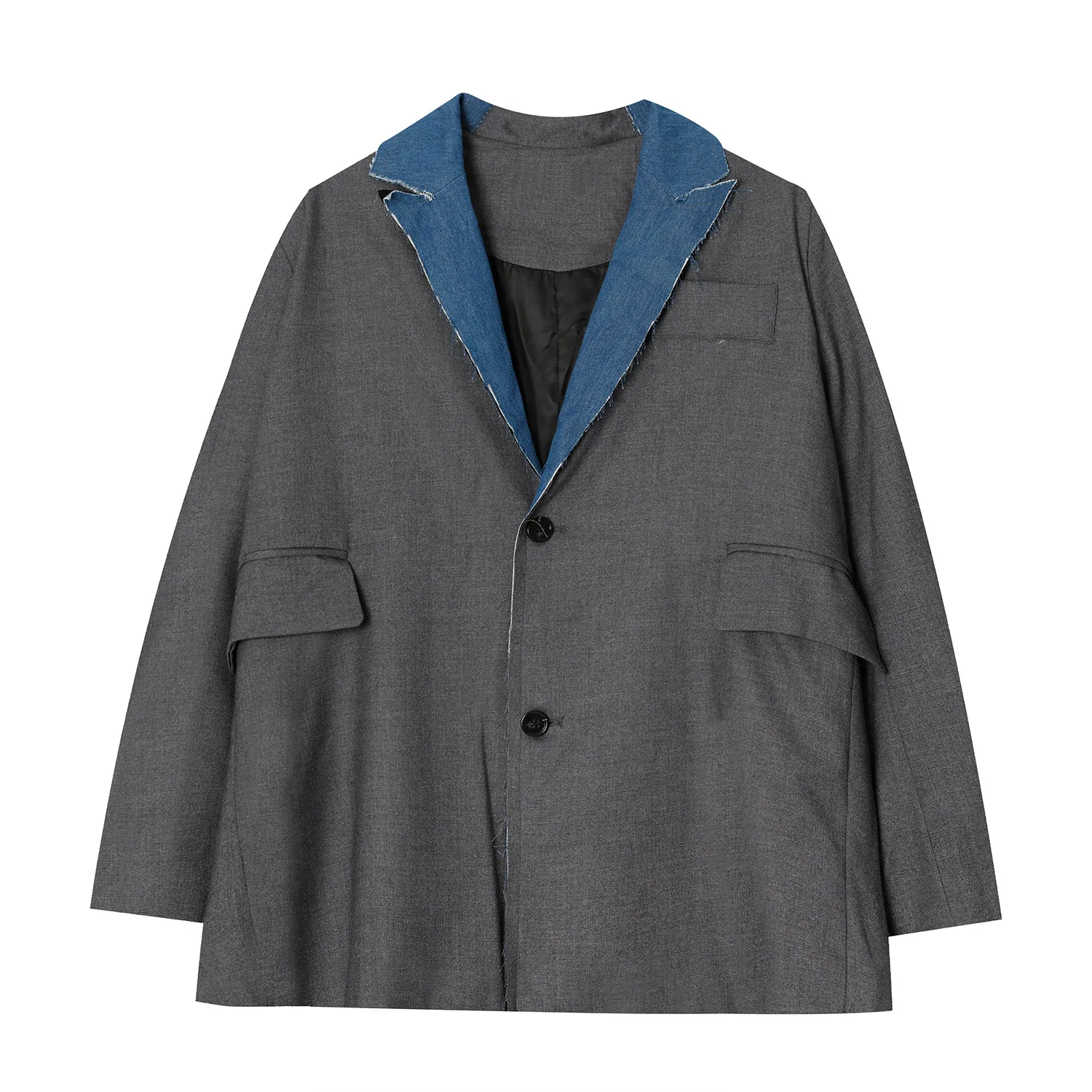

MTL men's clothing | autumn 2020 new Korean version loose color contrast single row two button suit jacket for men