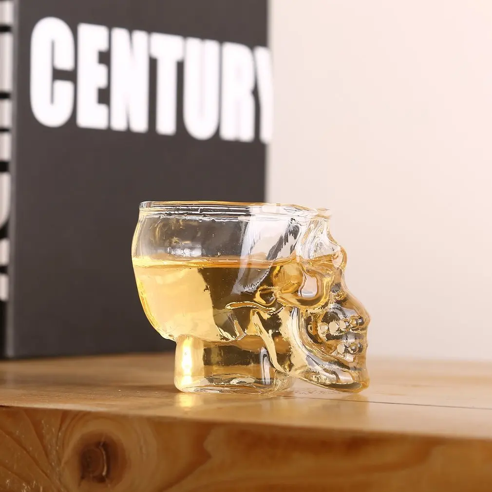 Стеклянная кружка с черепом для вина пива Хрустальная виски водки чая кофе 80 мл