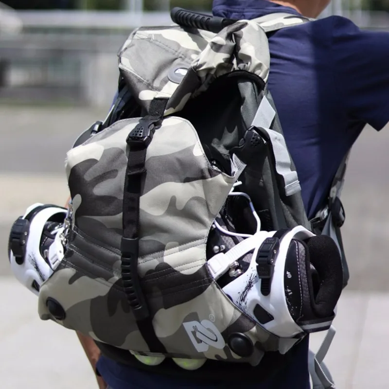 

Outdoor Inline Skates Backpack Roller Skates Shoes Carry Rucksack Skating Boots Knapsack Lightweight Double Shoulder Bag