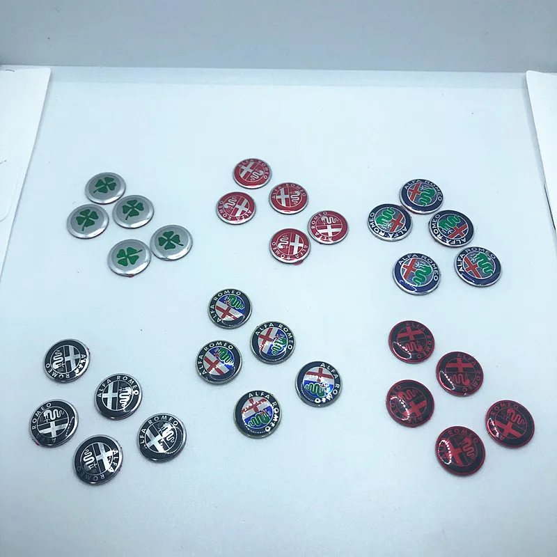 

5pcs 14mm High Quality Alfa Romeo Color Aluminum Metal Stickers Car Key Logo Emblem Badge Decals 3D Car Styling Auto Accessories