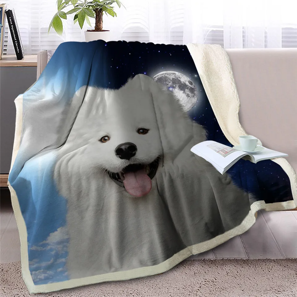 Blesslive одеяло для питомца собаки шерпы на кровать 3D Border Collie Throw Одеяло покрывало для животных день и ночь небо пейзаж чехол для дивана