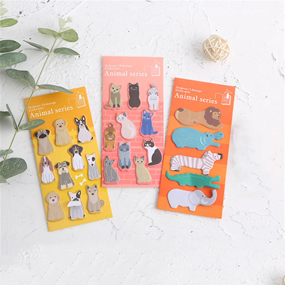 2 шт. милые Мультяшные животные блокноты Липкие заметки школьные офисные для