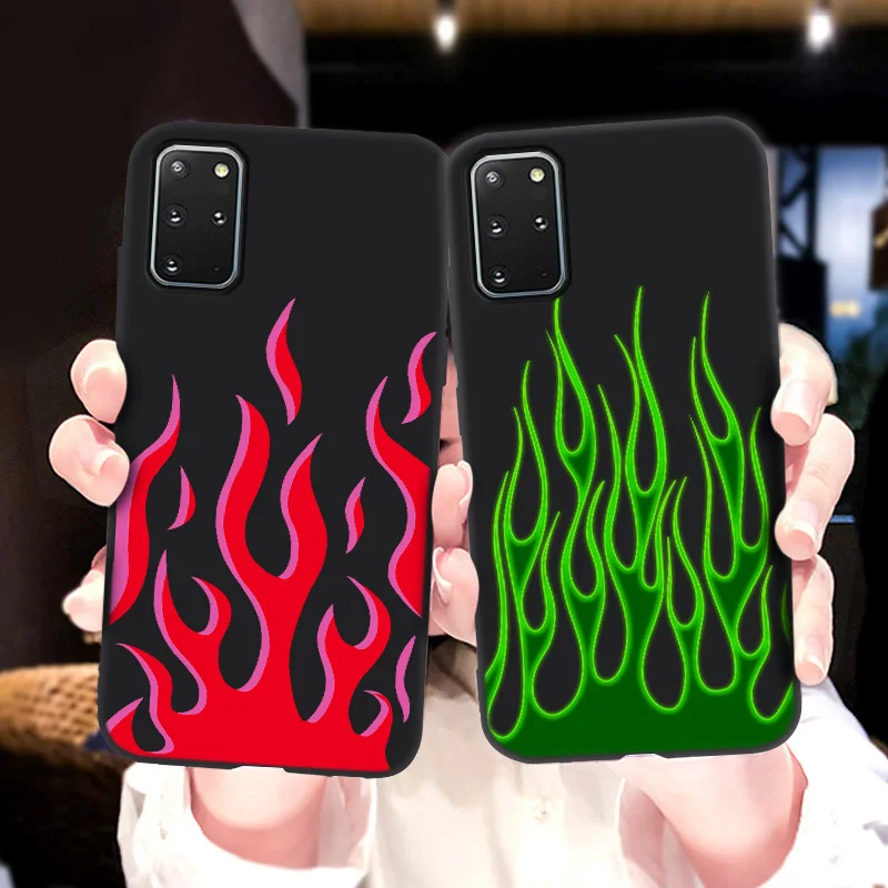 

Case For Samsung Galaxy J4 Plus J3 J2 Core 2018 2017 2016 J8 J7 Duo Nxt J6 J5 Prime Back Cover On5 On7 Green Red Flame Fire Skin