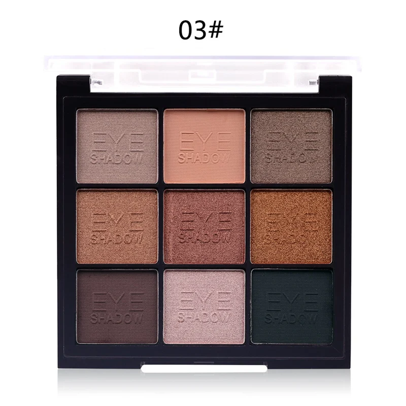 MISS ROSE 9 Colors Nude Eye Shadow Palette Matte Glitter Eyes Beauty Makeup Shimmer Palette Cosmetic Bling Bling Eyeshadow