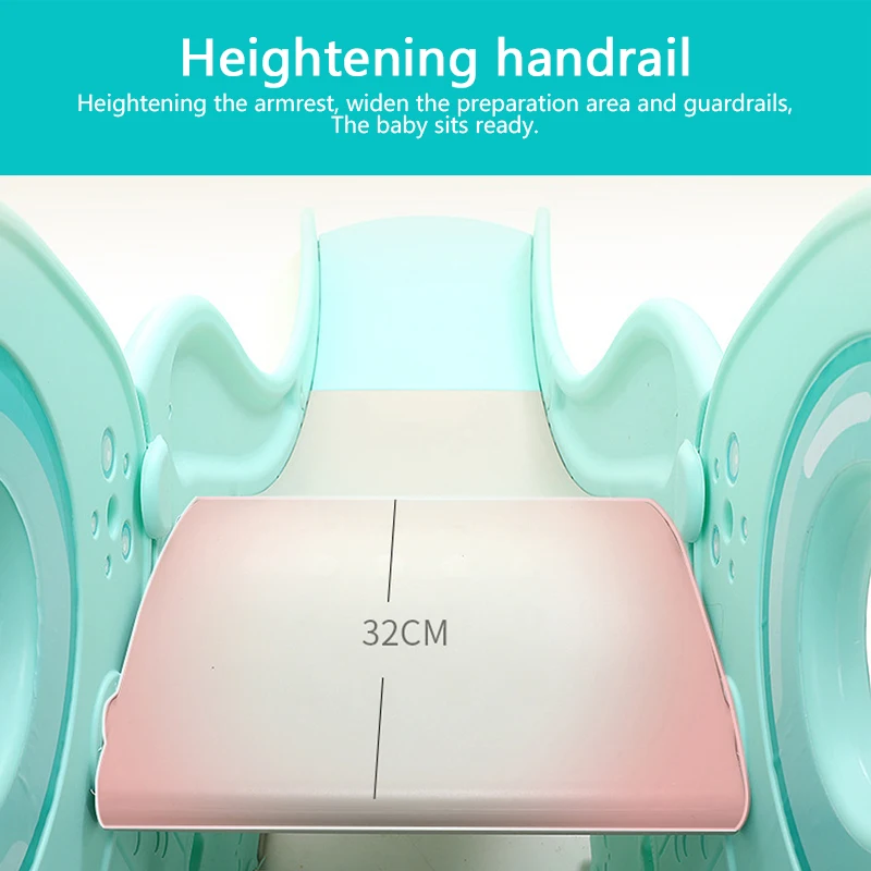 

5 in 1 Baby Slide and Swing Chair Basketball Hoop Home Indoor Kids Playground Plastic Slides Music Learning Function Child Toy