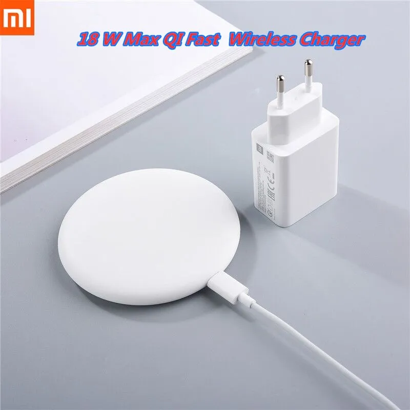 Оригинальное Беспроводное зарядное устройство XIAOMI Mi 18 Вт EU Быстрая Зарядка Qi для