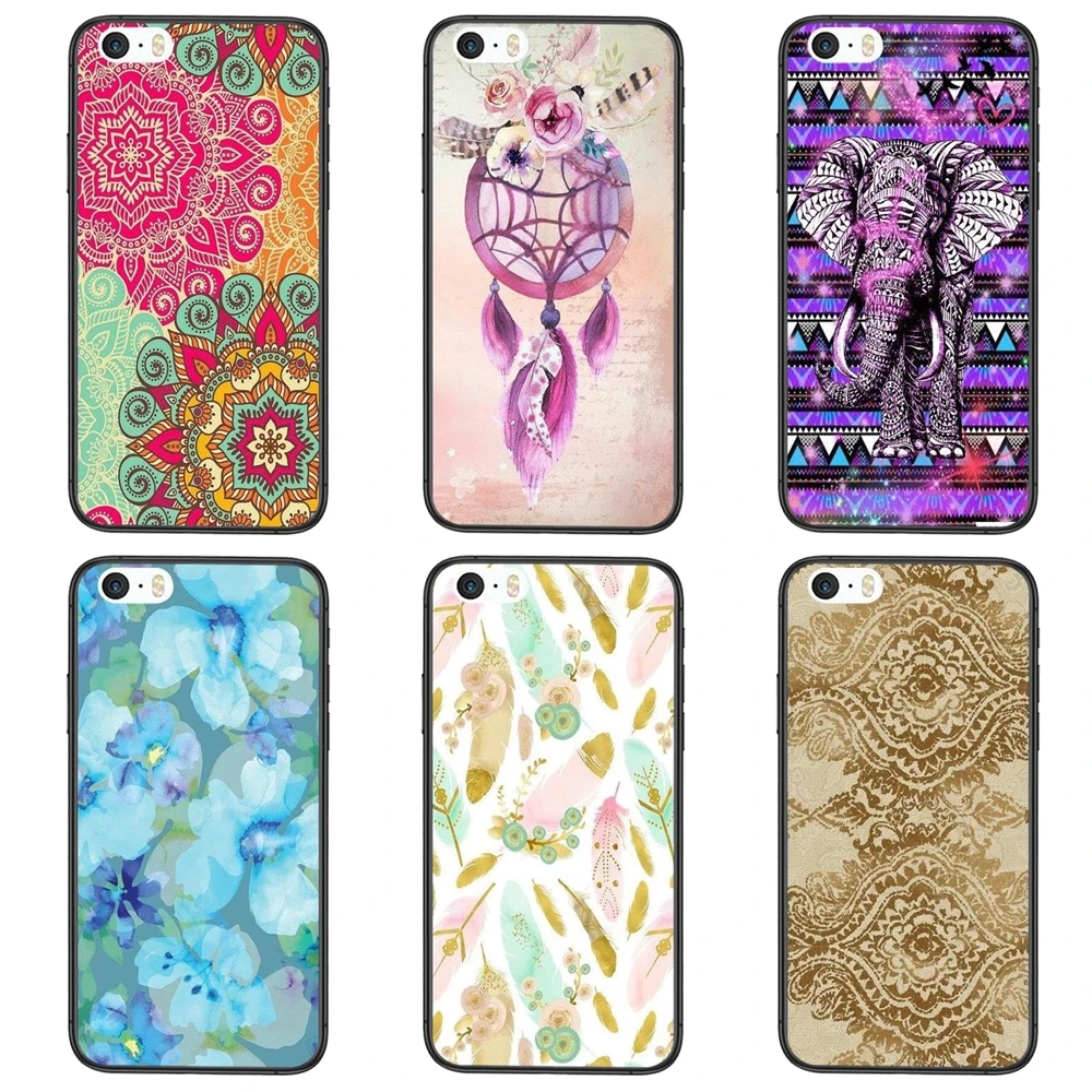 Дешевые реальные аксессуары для телефона Capa Boho индийский цветочный Лотос Huawei P50