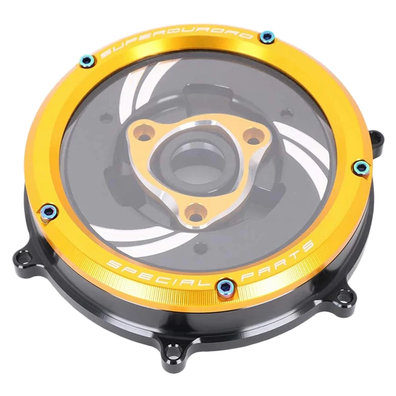 

Motorcycle Clutch Cover Guard for Ducati 959 1199 1299-Gold Transparent Clutch Cover Guard