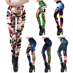 Модные Рождественские 3d цифровые осенне-зимние праздничные леггинсы VIP с высокой талией для женщин, эластичные леггинсы