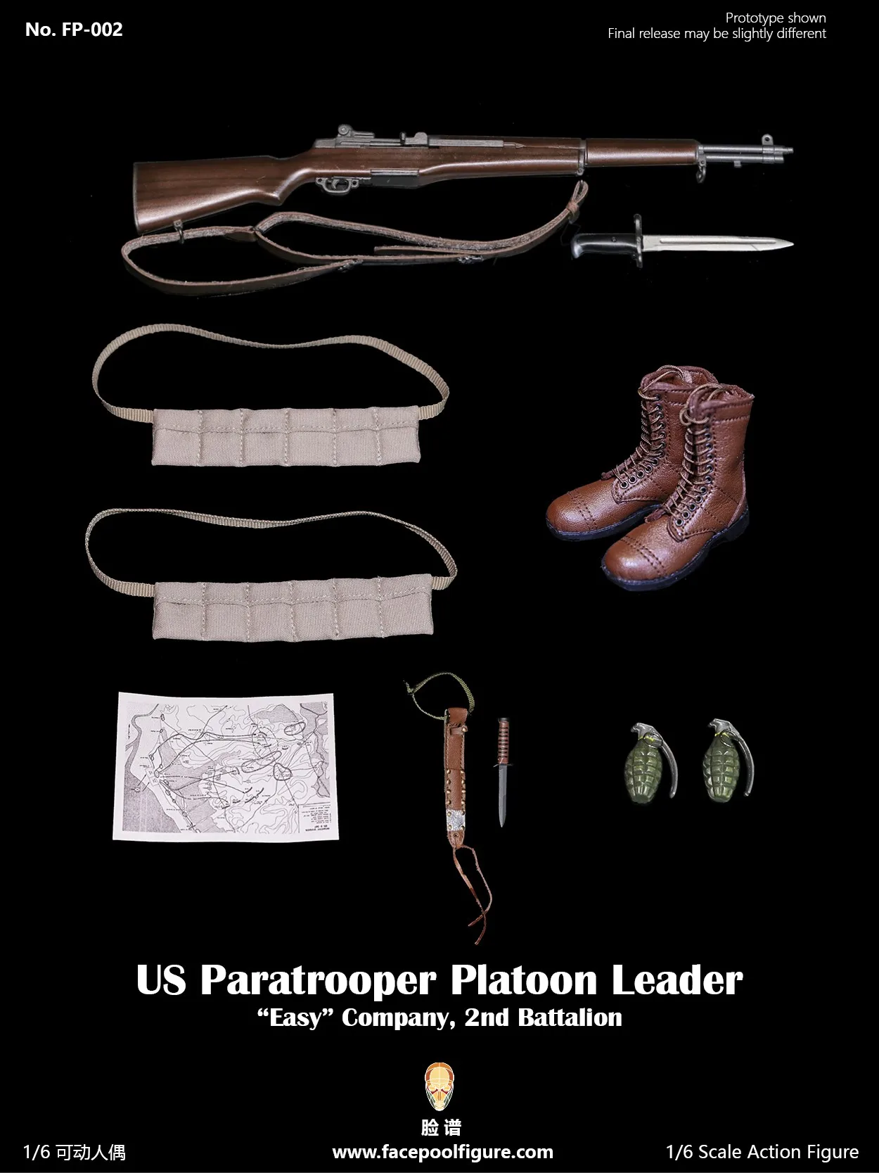 Facepoolfigure FP 002 WWII США ПАРАШЮТИСТА взвода лидер легко компании 1/6 рисунок|military police
