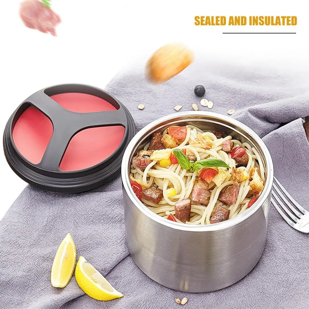 Однослойный круглый вакуумный Ланч бокс из нержавеющей стали двухслойный с