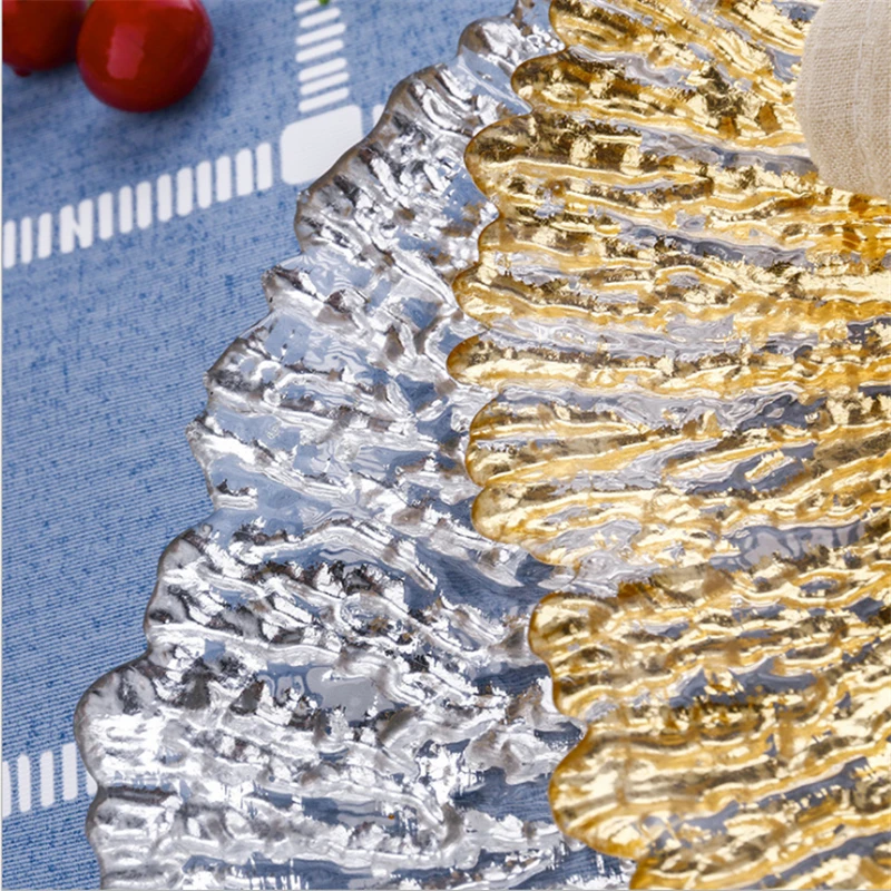 12 шт./коробка 33 см стеклянная тарелка свадебный цветок форма пластина как