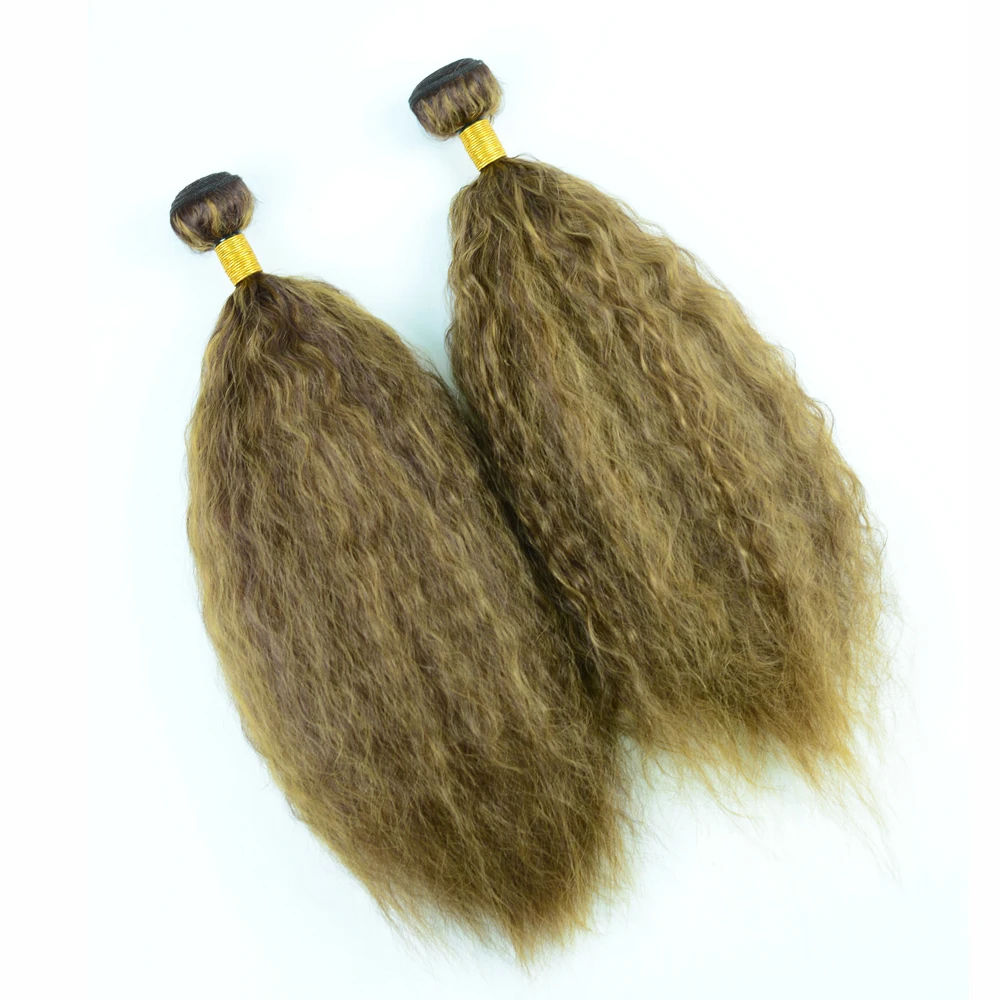 Double Weft Heat Resistant Fiber Hair Weave Afro Kinky Strai