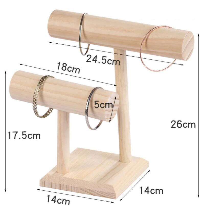 Портативная жесткая деревянная подставка для браслетов и цепочек T-Bar