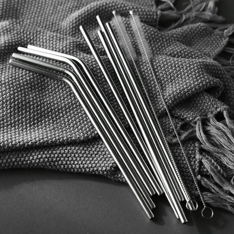 4 шт./компл. Нержавеющая сталь соломенная шляпа с чистящая щетка многоразовые