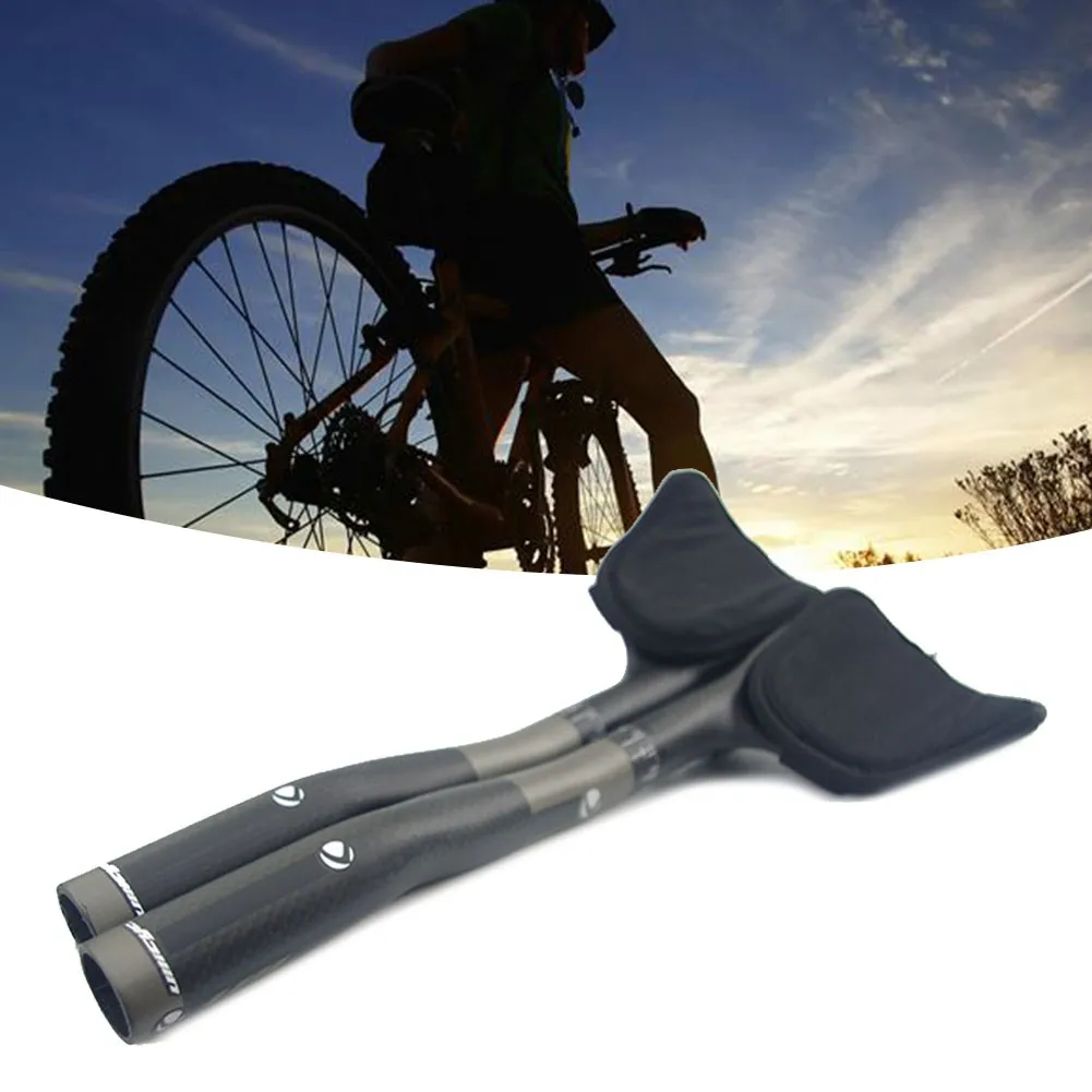 

1 Pair Bar End Full Carbon Fiber Road Bike Extender TT Triathlon Aerobar Rest Bicycle Handlebar Matte For Road Mountain Bikes
