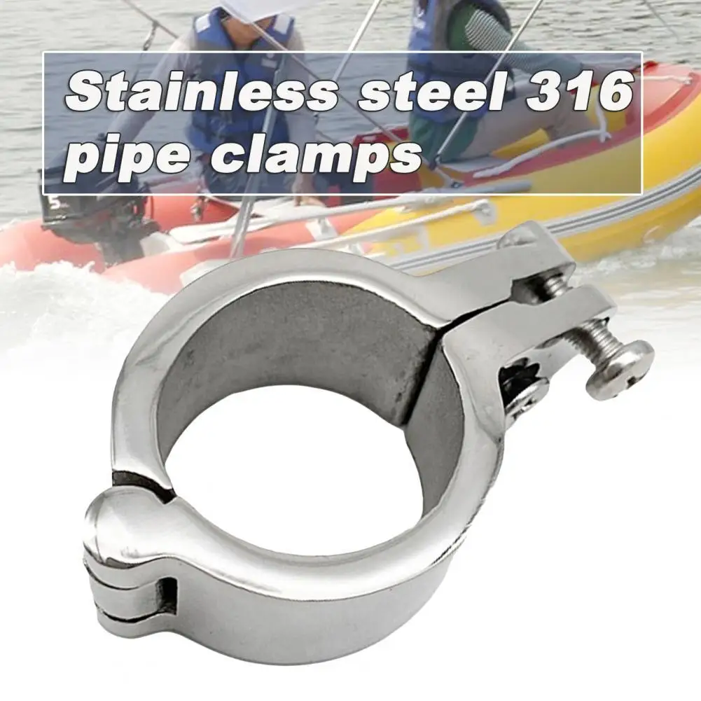 

1 pc 38mm stainless steel 316 marine pipe clamp high-density anti-rust stainless steel safety clamp yacht sunshade accessories