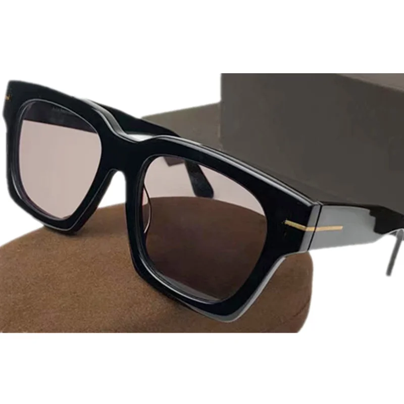 Модные поляризованные солнцезащитные очки, не оригинальные, зеркальные, унисекс, лаконичные квадратные ацетатные очки с полным ободком и градиентом, очки UV400 55-19-145