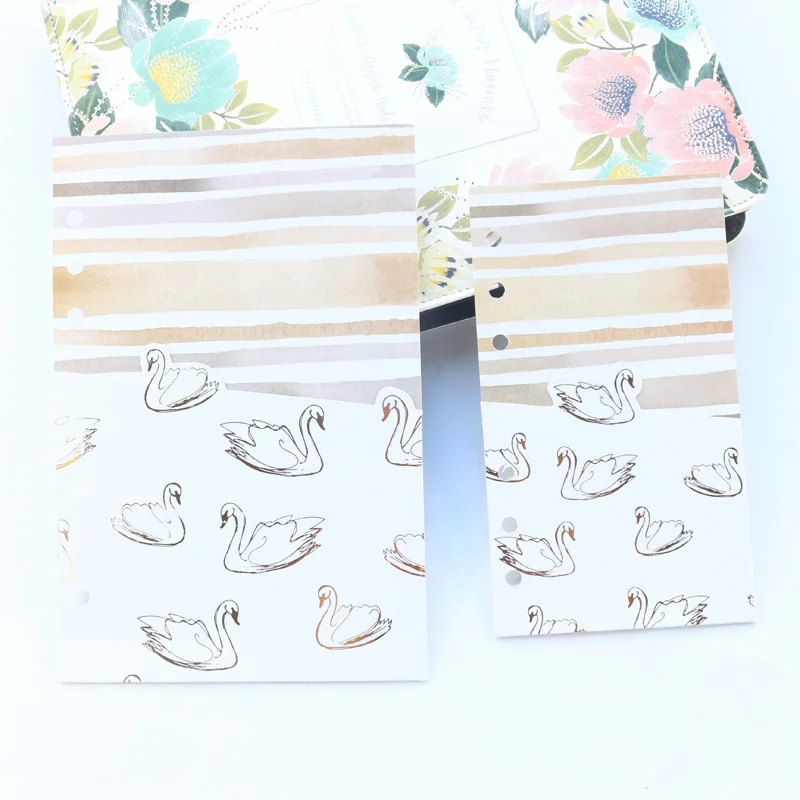 Милый школьный Органайзер Domikee с изображением лебедя из золотой фольги клейкая